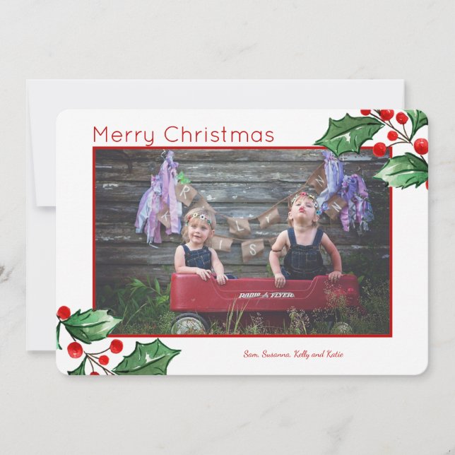 Tarjeta Festiva Joyous Holiday Photo Card (Anverso)