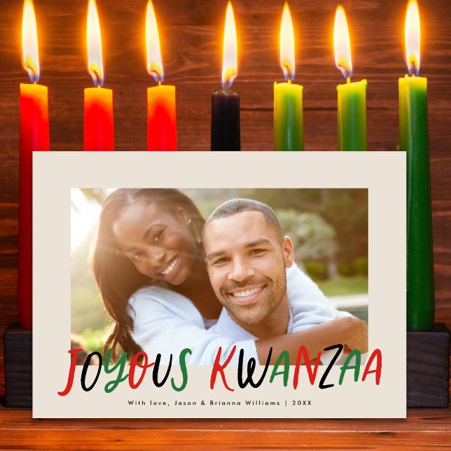 Tarjeta Festiva Joyous Kwanzaa Foto tipo carta moderna (Subido por el creador)