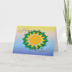 Tarjeta Festiva Joyous Sun Wreath Greeting Card
