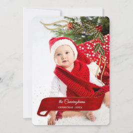 Tarjeta Festiva Joyous y Jolly con reverencias de la foto de Holly