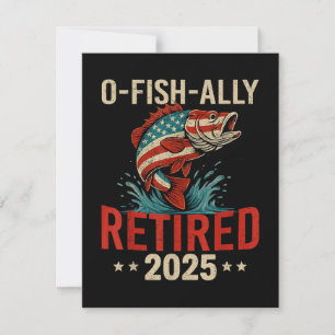 Tarjeta Festiva Jubilación de Pescador O-Fish-Ally Retirada 2025