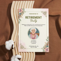 Jubilación personalizada de crema y acuarela rosa