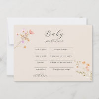 Juego de consejos de Baby Shower para Wildflower