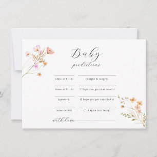 Tarjeta Festiva Juego de consejos de Baby Shower para Wildflower