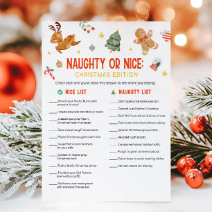 Tarjeta Festiva Juego de Navidad: Malo o Bueno