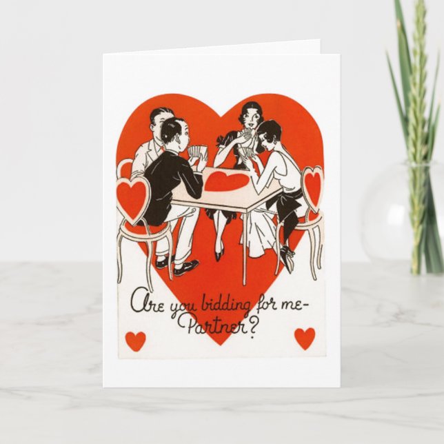 Tarjeta Festiva Juego de puente el día de San Valentín (Anverso)