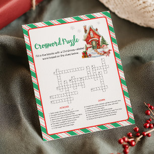 Tarjeta Festiva Juego de rompecabezas de crucigrama de fiesta de N