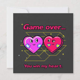 Tarjeta Festiva Juego Retro de Arcade de los 80 para el Día de San
