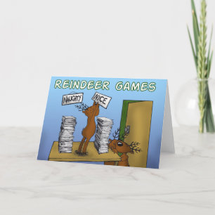 Tarjeta Festiva juegos de reno 3