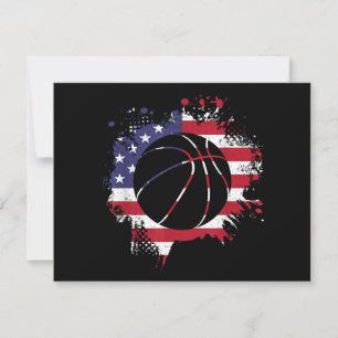 Tarjeta Festiva Jugador de Baloncesto con Bandera Americana