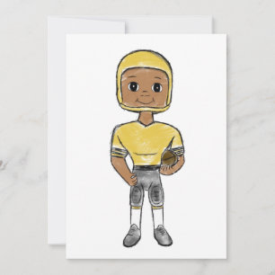 Tarjeta Festiva jugador de fútbol retro vintage negro amarillo sim