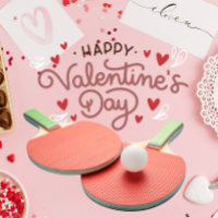 Jugador de Ping Pong de San Valentín Corazón Jugad
