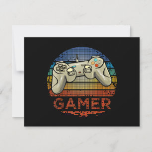 Tarjeta Festiva Jugador de videojuegos retro para niños y niñas ad