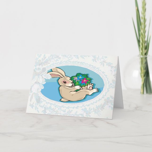 Tarjeta Festiva Jugadora Bunny Easter Card (Anverso)