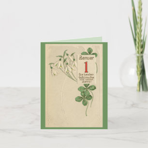 Tarjeta Festiva Jugendstil alemán feliz personalizado de Año Nuevo