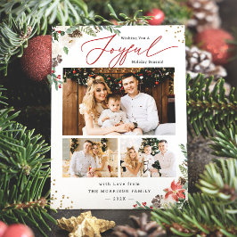 Tarjeta Festiva Jugosa temporada navideña Floral de invierno 3 tar