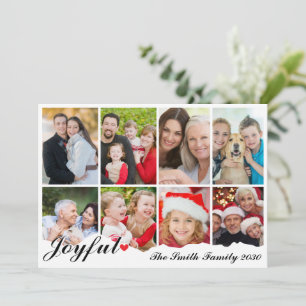 Tarjeta Festiva Jugoso Ocho Navidades elegantes de fotos en blanco