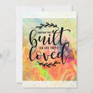 Tarjeta Festiva Juntos construyeron una vida que les encantó el co