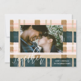 Tarjeta Festiva Juntos, foto de color de agua verde rosa verde mod