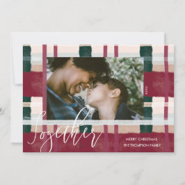 Tarjeta Festiva Juntos, foto de color rojo y verde de color de agu