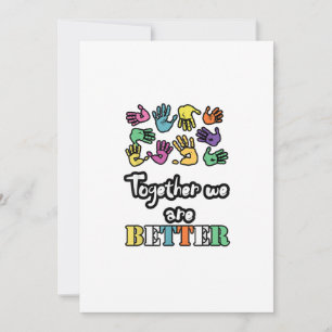 Tarjeta Festiva Juntos Somos Fuertes y Mejor Motivación Social