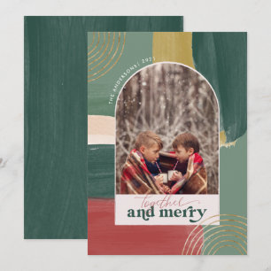 Tarjeta Festiva Juntos y merry   Navidades modernos de Photo Arch
