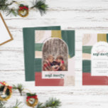 Tarjeta Festiva Juntos y merry | Navidades modernos de Photo Arch<br><div class="desc">Cuenta con hermosos pinceles abstractos de pincel y un arco de moda que enmarca tu foto favorita. La paleta de colores moderna y los acentos dorados hacen de esta tarjeta fotográfica un sentimiento vintage con un toque moderno. Los tonos de tierra clásicos de un impresionante tono de cobre y verde...</div>