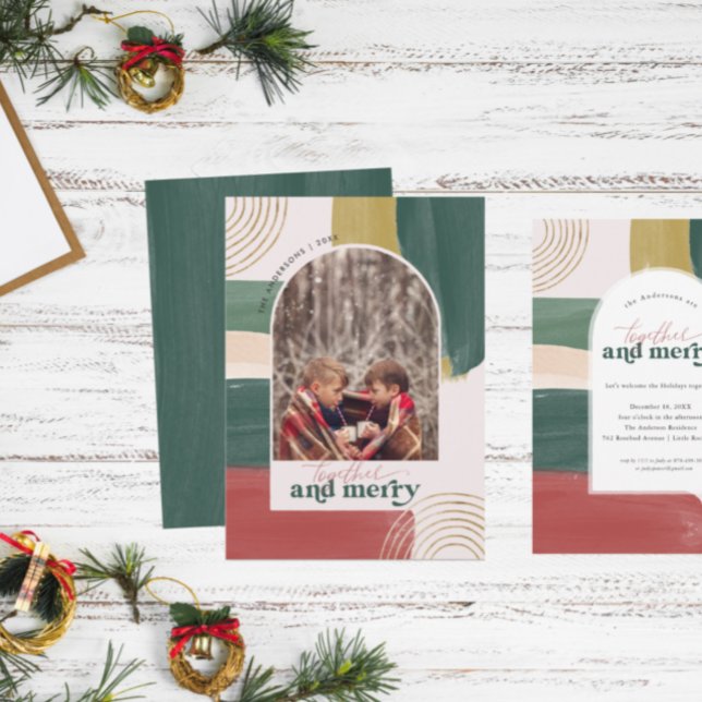 Tarjeta Festiva Juntos y merry | Navidades modernos de Photo Arch (Subido por el creador)