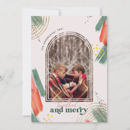 Tarjeta Festiva Juntos y merry | Navidades modernos de Photo Arch