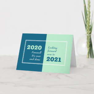 Tarjeta Festiva JUSTO 2020 Mirando hacia adelante Año Nuevo