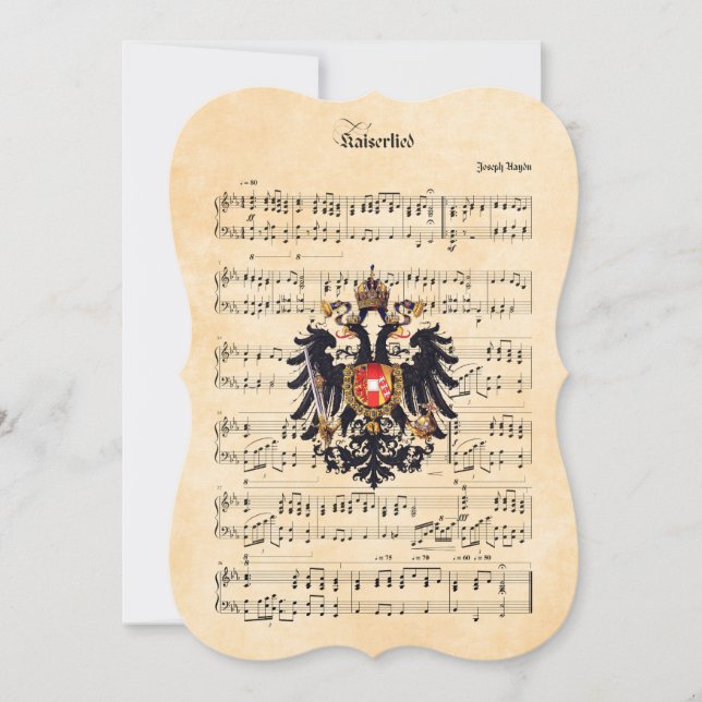 Tarjeta Festiva Kaiserlie, himno del emperador austriaco (Anverso)