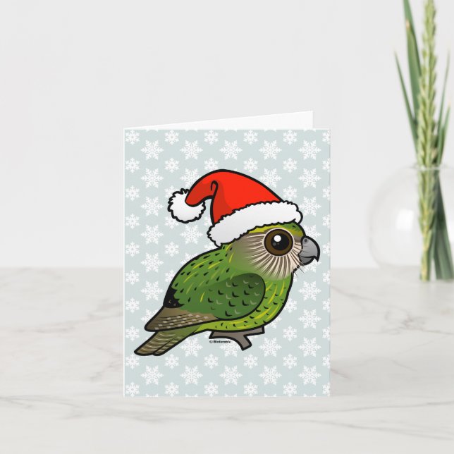 Tarjeta Festiva Kakapo Claus (Anverso)