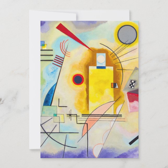 Tarjeta Festiva Kandinsky Amarillo-Rojo-Azul (Anverso)
