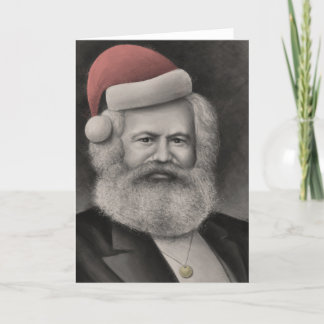 Tarjeta Festiva Karl Marx como Santa 1