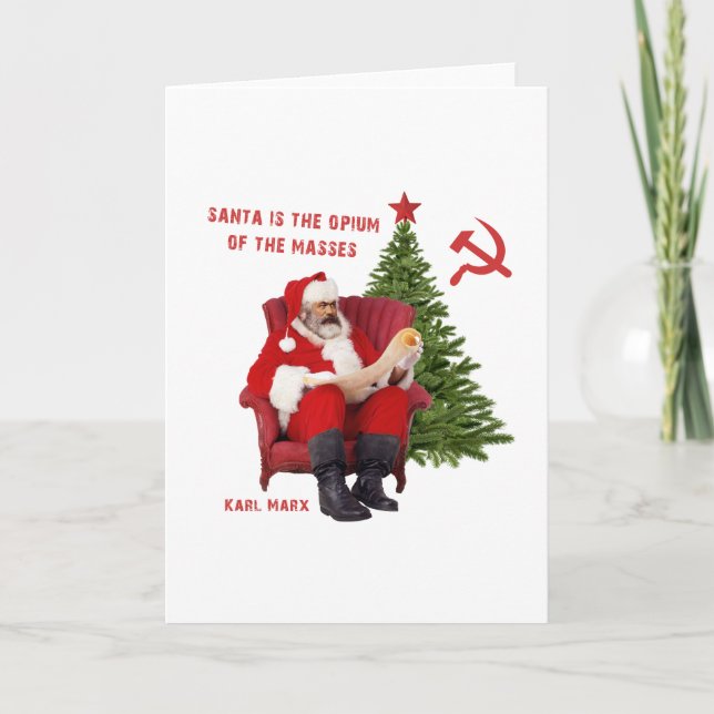 Tarjeta Festiva Karl Marx Santa (Anverso)