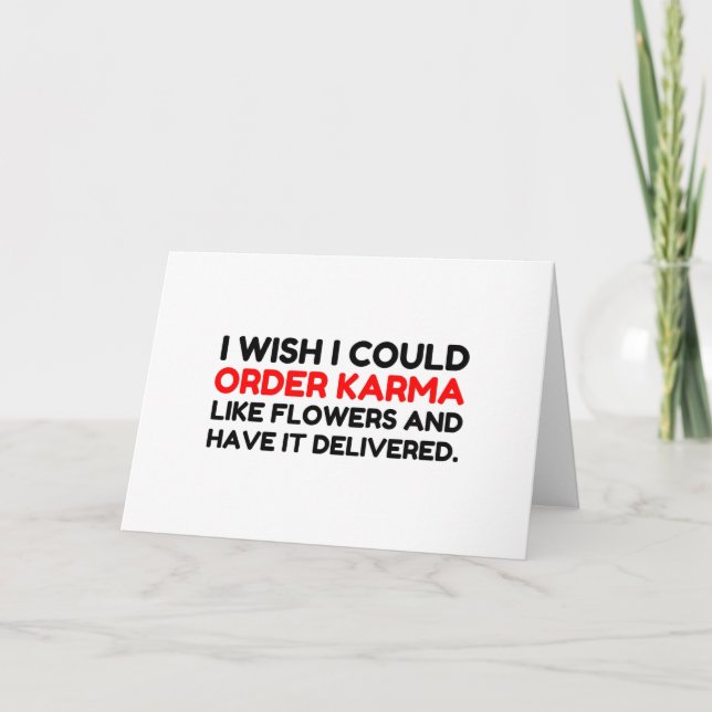 TARJETA FESTIVA KARMA COMO FLORES CHISTE ENTREGADO (Anverso)