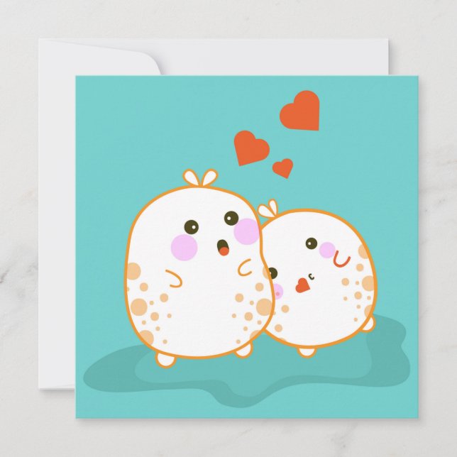 Tarjeta Festiva Kawaii Bunnies (Anverso)