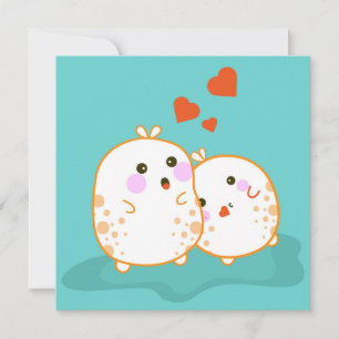 Tarjeta Festiva Kawaii Bunnies