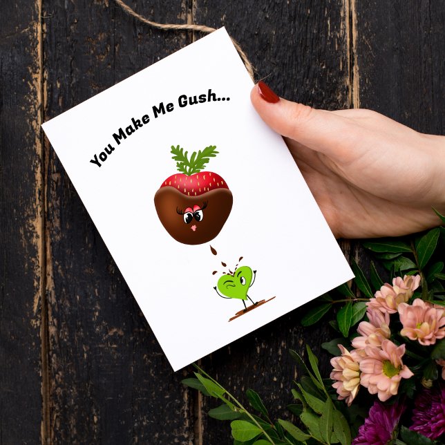 Tarjeta Festiva Kawaii Fresa Cubierta de Chocolate y Caramelo (Subido por el creador)