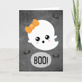 Tarjeta Festiva Kawaii Ghost Halloween