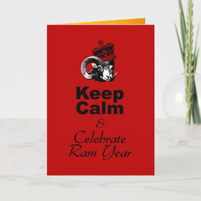 Tarjeta Festiva Keep Calm and Celebrate Goat Year 2025 VGC (Anverso)