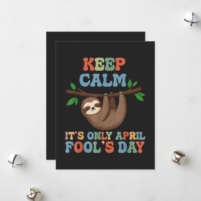 Tarjeta Festiva keep calm it's only April fool's day (Anverso/Reverso In Situ)