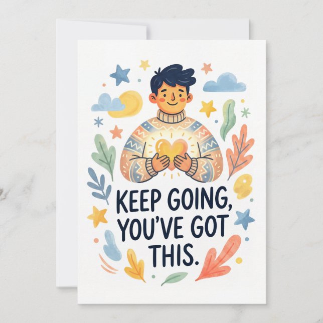 Tarjeta Festiva Keep Going, You’ve Got This Encouragement Card (Anverso)