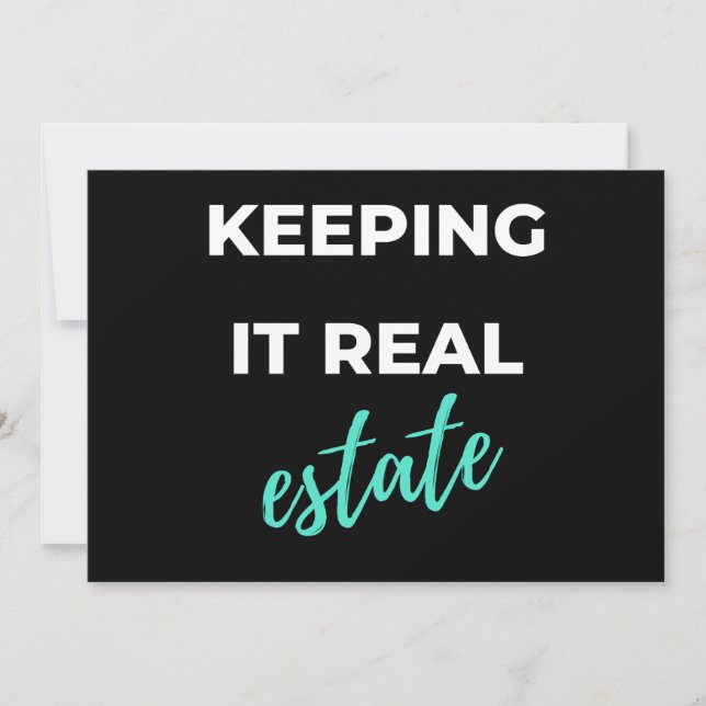 Tarjeta Festiva Keeping It Real Estate (Anverso)