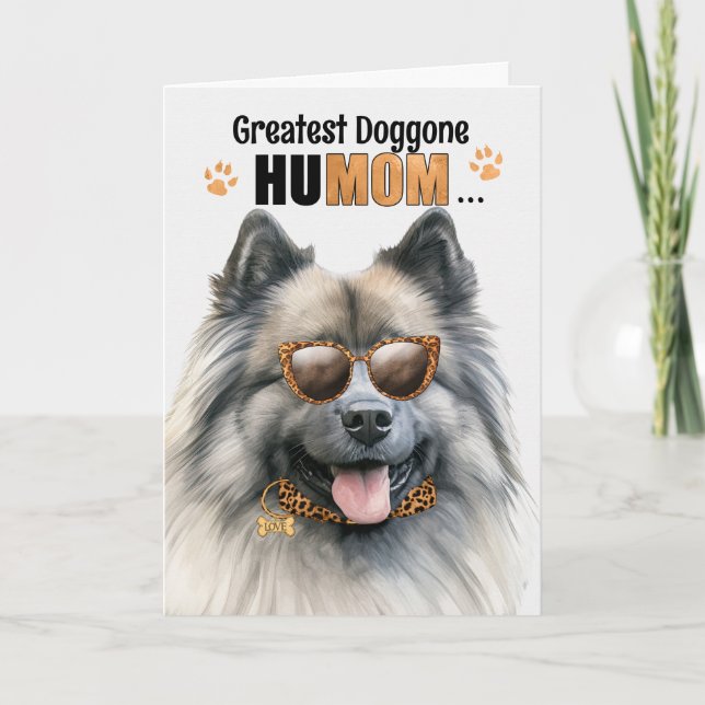 Tarjeta Festiva Keeshond Dog mejor HuMOM día de la madre (Anverso)