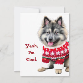 Tarjeta Festiva Keeshond gracioso en Navidades Sweater