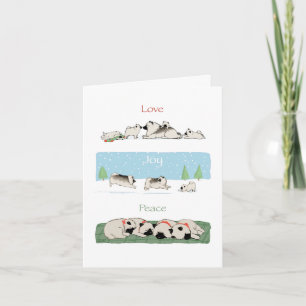 Tarjeta Festiva Keeshond Love Joy Peace   Fiesta de Cute Keeshonde