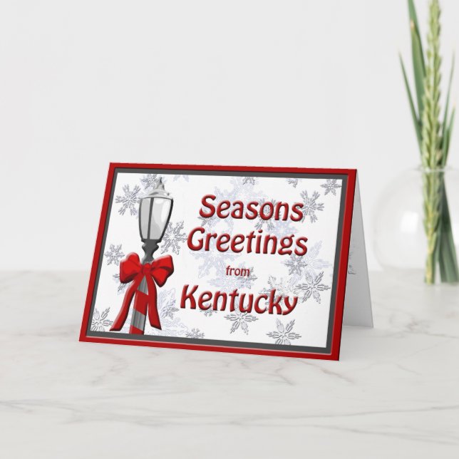 Tarjeta Festiva Kentucky Seasons Greetings Lamp Snowflake (Anverso)