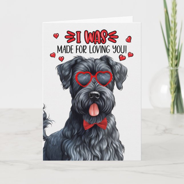 Tarjeta Festiva Kerry Blue Terrier hecho para amarte San Valentín (Anverso)