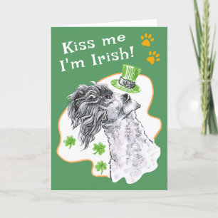 Tarjeta Festiva Kerry Blue Terrier Irlandés Dog Funny St Patricks